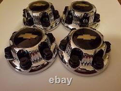 4 PCS NEW 1999-2010 Chevy 1500 Truck/Van 16 17 6 LUG Chrome WHEEL CENTER CAP