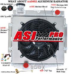 4 Row Aluminum Radiator+Shroud+ Fan For 1969-1970 Datsun 2000 Truck 2.0L l4