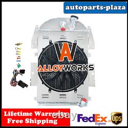 4 Row RADIATOR&SHROUD Fan Fits 1934-1936 CHEVROLET P/U SERIES TRUCK 3.4L V8