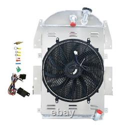 4 Row RADIATOR&SHROUD Fan Fits 1934-1936 CHEVROLET P/U SERIES TRUCK 3.4L V8