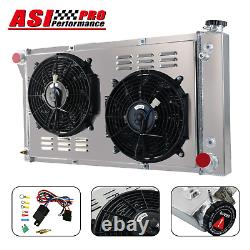 4 Row Radiator+Shroud Fan For 1967-1972 1968 GMC Chevy C/K 10,20 30 Pickup Truck