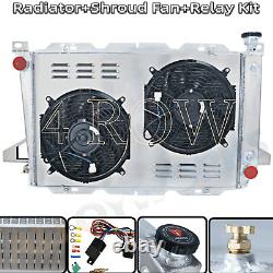 4 Row Radiator Shroud Fan For 1985-1997 Ford Bronco F-150 F-250 F350 Truck 4.9L