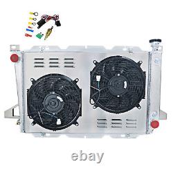 4 Row Radiator Shroud Fan For 1985-1997 Ford Bronco F-150 F-250 F350 Truck 4.9L