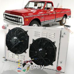 4 Row Radiator Shroud Fan For Chevy C/K C10 C20 Suburban Truck Pickup 1967-1972