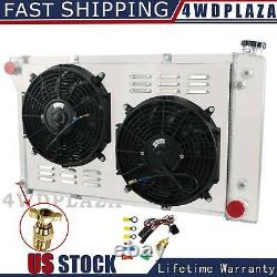 4 Row Radiator Shroud Fan For Chevy C/K C10 C20 Suburban Truck Pickup 1967-1972