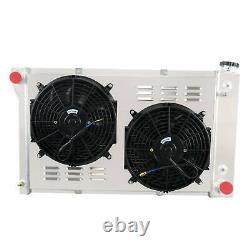 4 Row Radiator Shroud Fan For Chevy C/K C10 C20 Suburban Truck Pickup 1967-1972