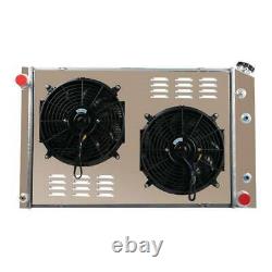 4 Rows Radiator+Shroud Fan+Relay Fit 1973-1991 Chevy C/K 10 20 30 Trucks AT/MT