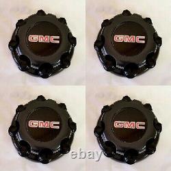 4 x Center Caps for Select GMC Truck Van 8 Lugs BLACK  16 Wheel Covers-new