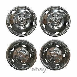 4pcs 19.5 Dually Steel Wheel Simulators 8 Lug 5 Hand Hole Skins Liners Covers