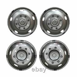 4pcs 19.5 Dually Steel Wheel Simulators 8 Lug 5 Hand Hole Skins Liners Covers