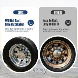 4pcs Chrome Rear Flat Top Axle Cover 33mm Lug Nut Covers for Semi-Truck