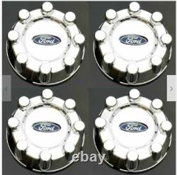 4pcs Wheel Hub Center Cap Chrome 8 Lug LH or RH for Ford Super Duty Pickup Truck