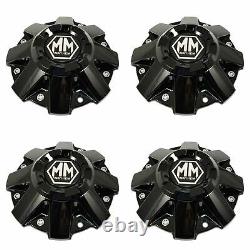 4x Mayhem Gloss Black Truck Wheel Rim Center Caps C108010 C806801-1CAP