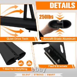 53 Adjustable Truck Cap Topper 3 Crossbars Aluminum Ladder Roof Rack Black