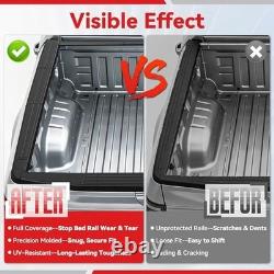 5.5FT Truck Bed Rail Caps for 2015-2024 Ford F150, TPE Side Rail Protectors & Ta