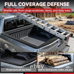 5.5FT Truck Bed Rail Caps for 2015-2024 Ford F150, TPE Side Rail Protectors & Ta