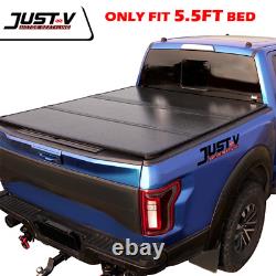 5.5ft Truck Bed Hard Tri-Fold Waterproof FRP For 2016-2023 F-150 Tonneau Cover