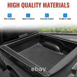 5.7ft Truck Bed Rail Caps for Dodge Ram 1500, Black Smooth Finish Side Back w