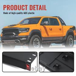 5.7ft Truck Bed Rail Caps for Dodge Ram 1500, Black Smooth Finish Side Back w