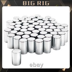 60PCS Cylinder Lug Nut Covers 33mm Thread-on Nut Cover Caps for Semi Trucks
