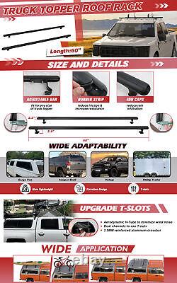 60Truck Cap&Topper Ladder Roof Rack Adjustable Van Rack for Kayak Canoe Lumber