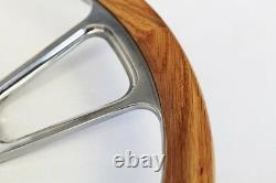 60-69 C10 C20 C30 Chevy Truck Oak Wood Steering Wheel & Billet 14 Bowtie Cap