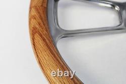 60-69 C10 C20 C30 Chevy Truck Oak Wood Steering Wheel & Billet 14 Bowtie Cap