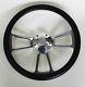 60-69 Chevy Pick Up Truck Steering Wheel Black And Billet 14 Chevy Bowtie Cap