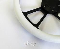 60-69 Chevy Pick Up Truck Steering Wheel White and Black Spokes 14 Bowtie Cap