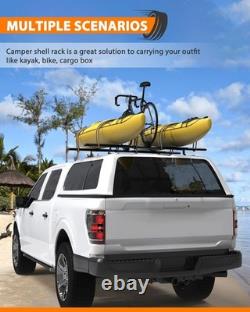 60 Truck Cap Topper Rack Adjustable Aluminum Ladder Roof Rack for Kayak Canoe