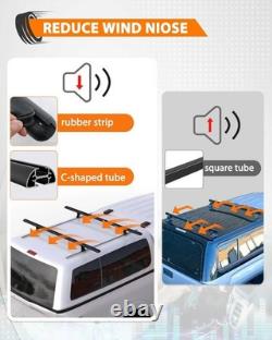 60 Truck Cap Topper Rack Adjustable Aluminum Ladder Roof Rack for Kayak Canoe