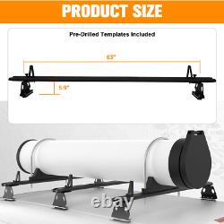 63 Adjustable Truck Cap Topper 3 Crossbars Aluminum Ladder Roof Rack Black NEW