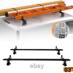 63 Adjustable Truck Cap Topper Rack Aluminum Ladder Roof Rack for Truck 500lbs