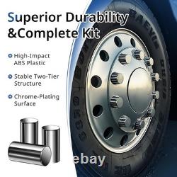 6PCS Chrome dome Axle Covers with 33mm high flat Lug Nut Covers for Semi Truck