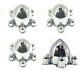 6 Lug On 5-1/2 Chevy Bolt Pattern Chrome Spider Bullet Center Wheel Hub Caps Set