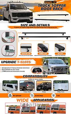72Truck Cap&Topper Ladder Roof Rack Adjustable Van Rack for Kayak Canoe Lumber