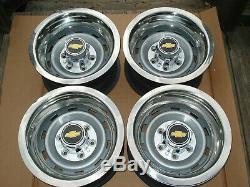 73 87chevy Truck 6 Lug 15x8 Gm Oem Truck Rally, With New Caps & Rings