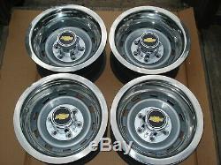 73 87chevy Truck 6 Lug 15x8 Gm Oem Truck Rally, With New Caps & Rings