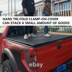 8ft 3-Fold Hard Truck Bed Cap Tonneau Cover Fit For 07-13 Silverado Sierra