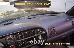 99 00 01 02 Dash Cap & Bezel Overlay Fit Dodge Ram Pick Up Truck / Slate Black