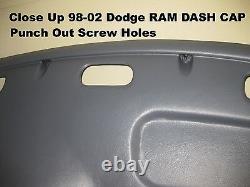99 00 01 02 Dash Cap & Bezel Overlay Fit Dodge Ram Pick Up Truck / Slate Black