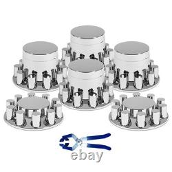 ABS Chrome Axle Cover Kits with 33mm Push-on Flange Nut Covers for Semi Trucks