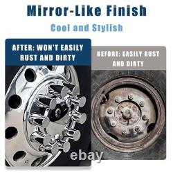 ABS Chrome Axle Cover Kits with 33mm Push-on Flange Nut Covers for Semi Trucks