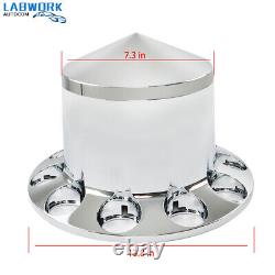 ABS Chrome Axle Cover Kits with 33mm Thread-on Nut Covers for Semi Trucks Spiked