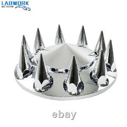 ABS Chrome Axle Cover Kits with 33mm Thread-on Nut Covers for Semi Trucks Spiked