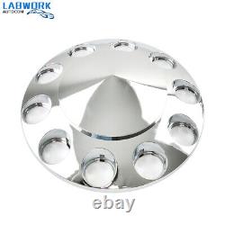 ABS Chrome Axle Cover Kits with 33mm Thread-on Nut Covers for Semi Trucks Spiked