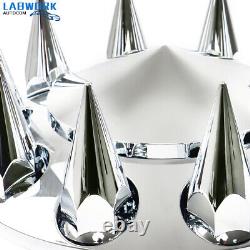 ABS Chrome Axle Cover Kits with 33mm Thread-on Nut Covers for Semi Trucks Spiked