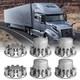 Abs Chromed Hubcaps With 33mm Thread-on Lug Nut Covers For Semi Trucks (flat)