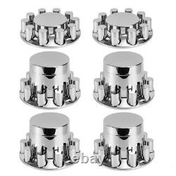 ABS Chromed Hubcaps with 33mm Thread-On Lug Nut Covers for Semi Trucks (Flat)