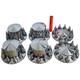 Abs Plastic Chromed Hubcaps Front & Rear Wheel Axle Cover Set For Trucks Pointed